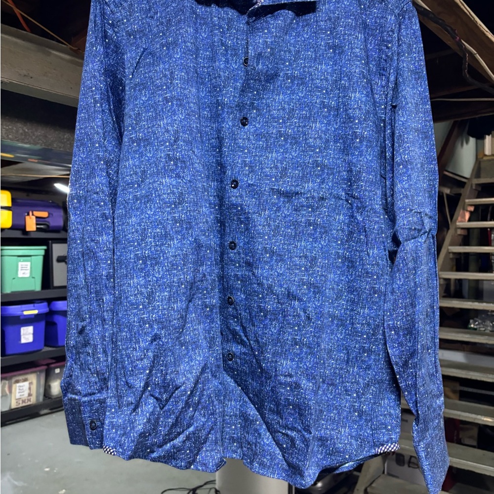 Robert Graham Blue and White Checkered Shirt